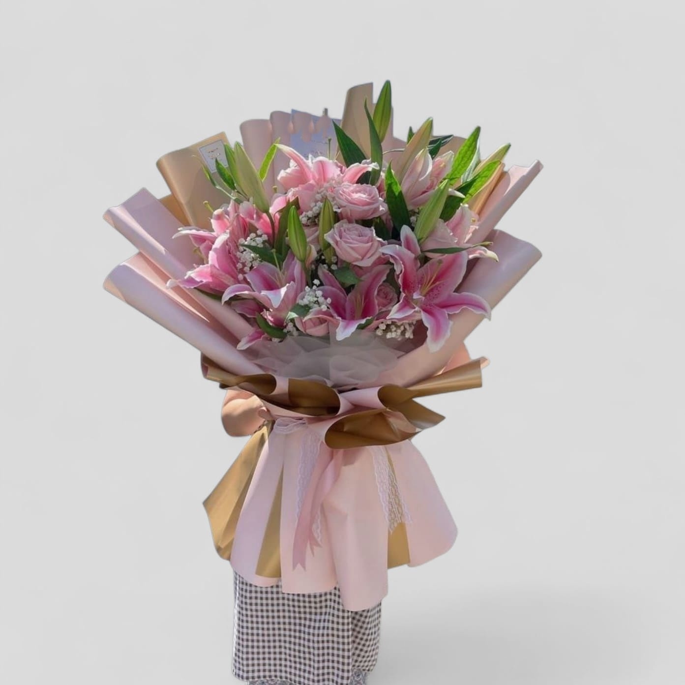 Pembe lilyum vip buket