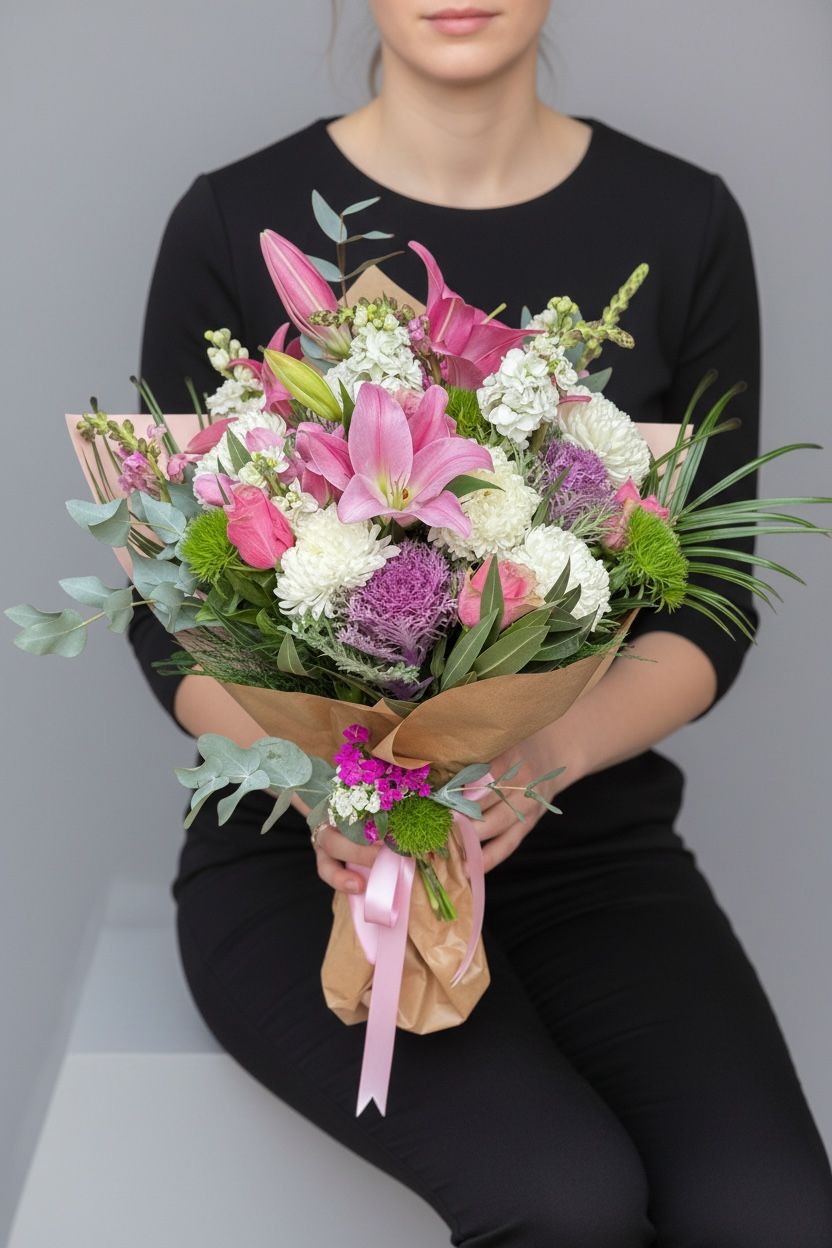 Deluxe Renkli Çiçek Buketi