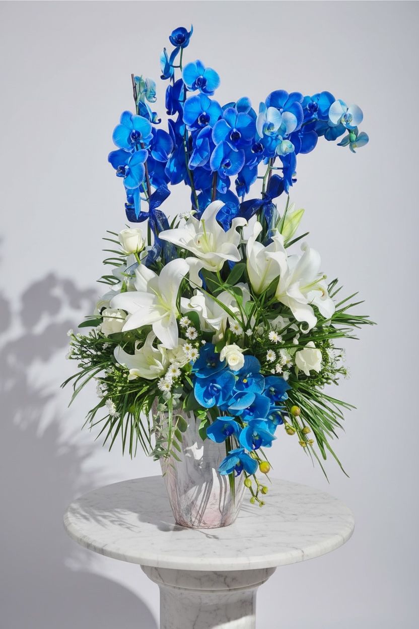 Mavi Orkide Çiçek Aranjman