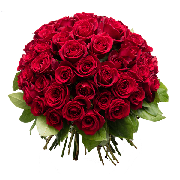 Kırmızı güllerle şık tasarım buket