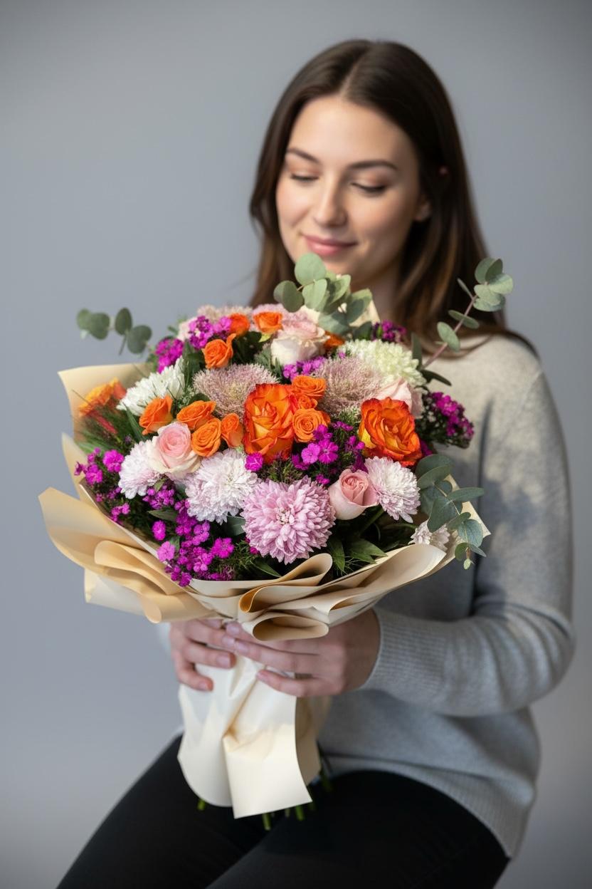 Rengarenk Çiçek Buketi