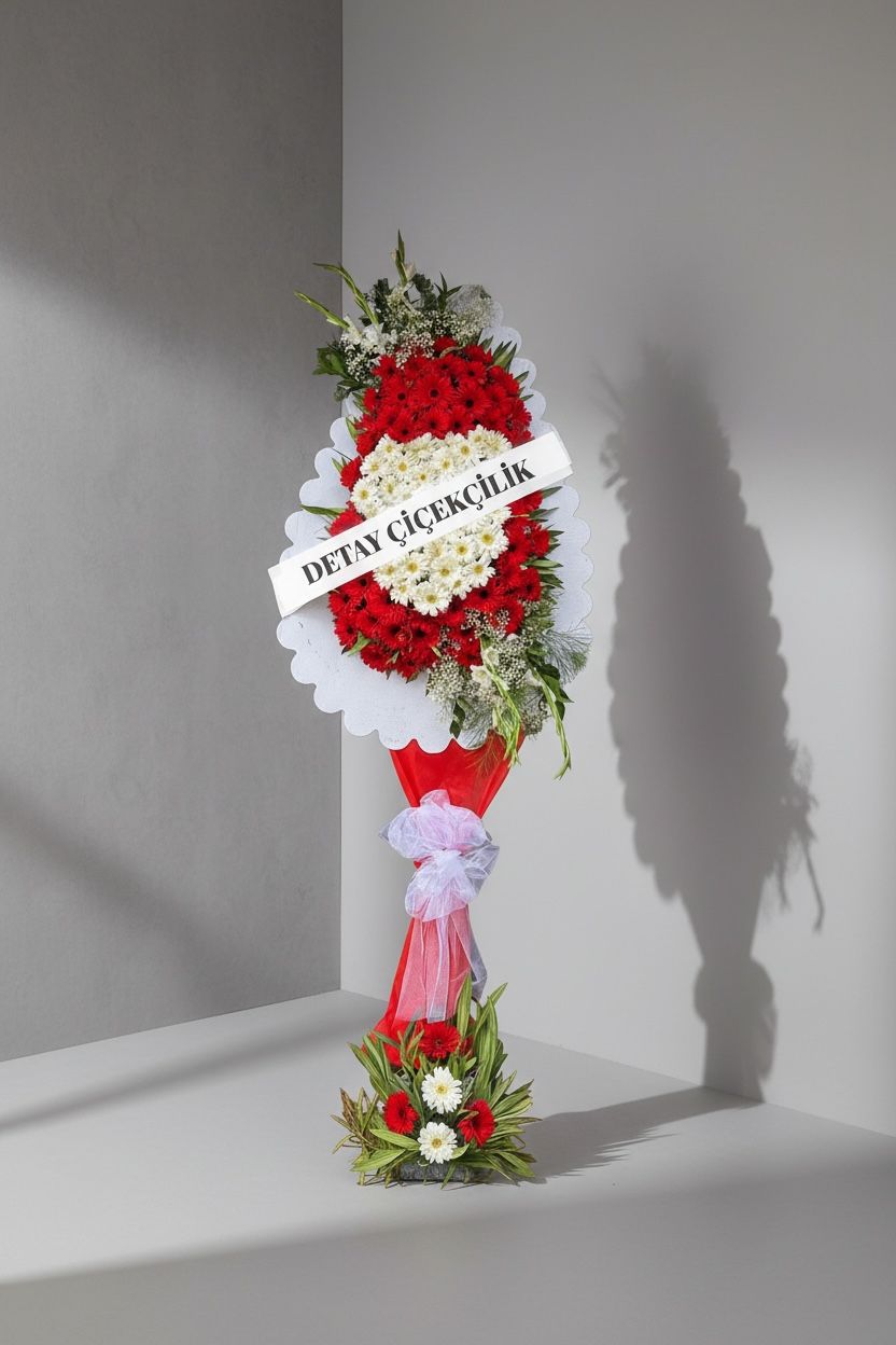 Kırmızı Beyaz Düğün & Açılış Çelenk