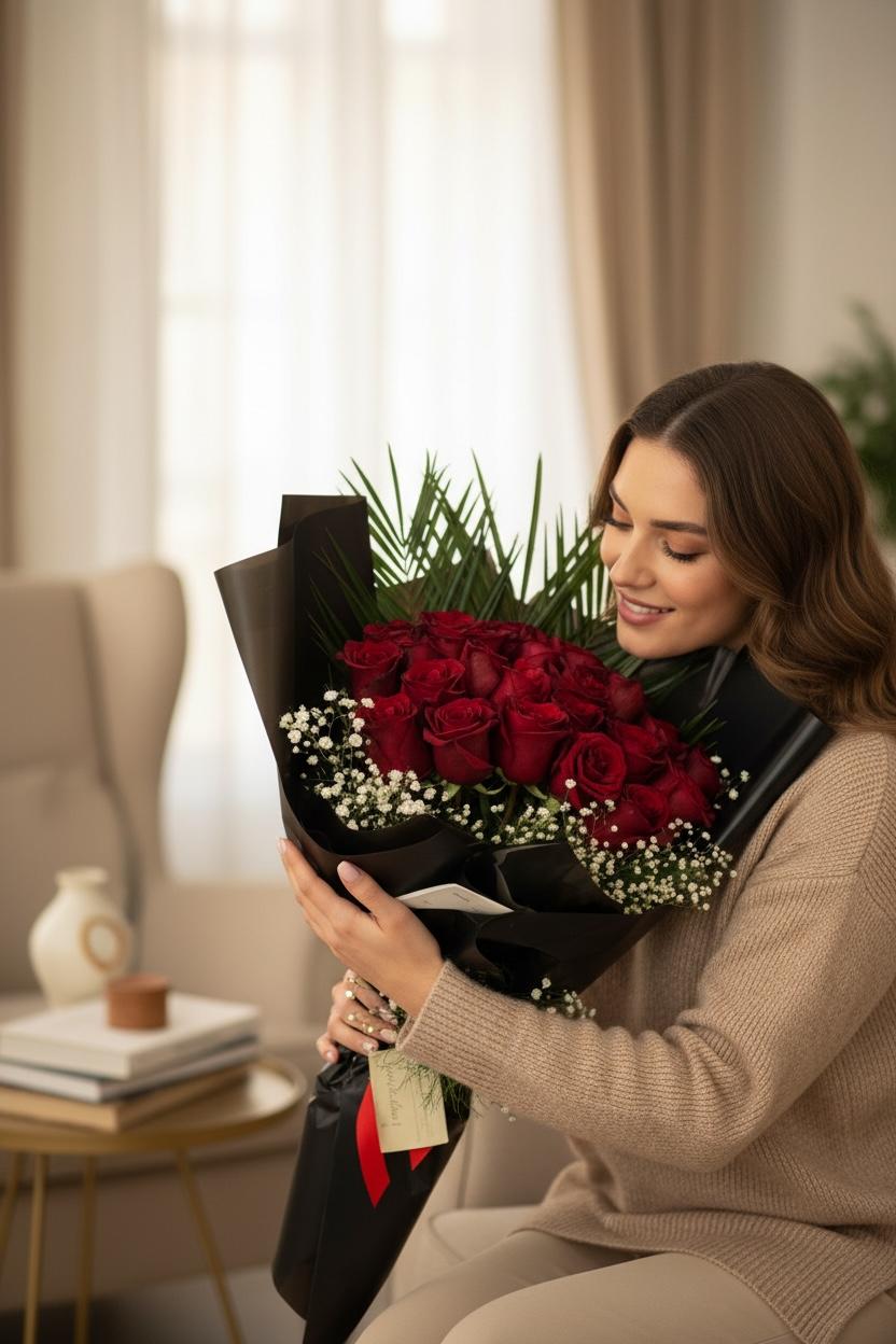 25 Kırmızı Gül Buketi 